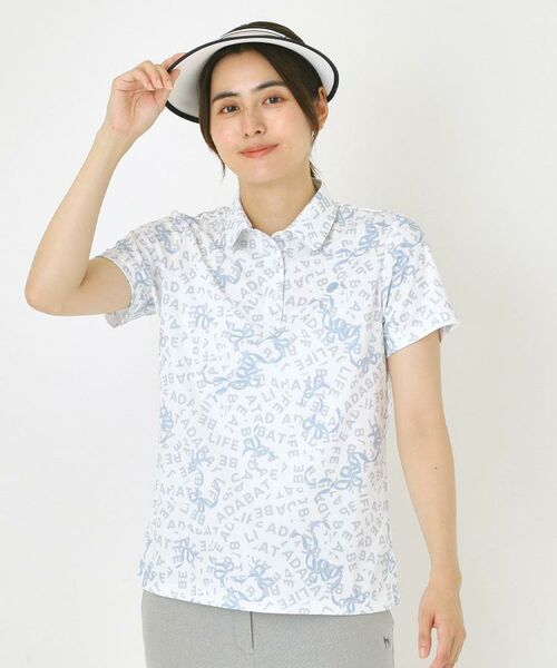 adabat / アダバット ポロシャツ | 【吸水速乾】リボンロゴプリントポロシャツ | 詳細1