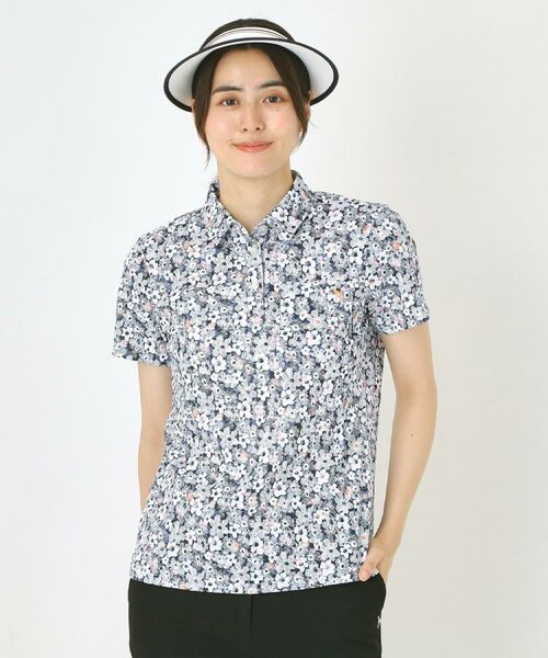 adabat / アダバット ポロシャツ | 【吸水速乾】リップルフラワープリントポロシャツ | 詳細1