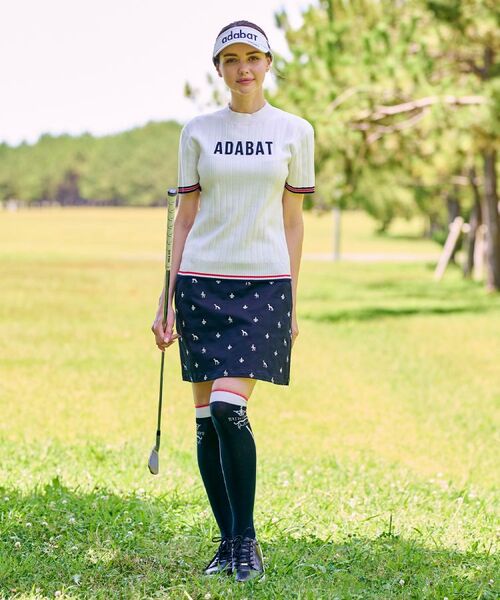 adabat / アダバット ニット・セーター | 【ADABAT NAVY】フロントロゴワイドリブモックニット | 詳細6