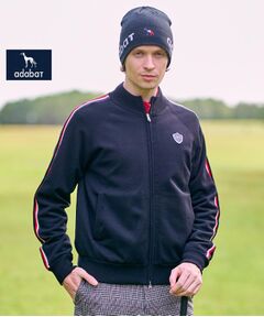 adabat / アダバット レザーブルゾン・ジャケット | 【新レーベル ADABAT NAVY】スリーブラインニットブルゾン