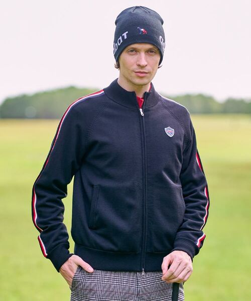 adabat / アダバット レザーブルゾン・ジャケット | 【新レーベル ADABAT NAVY】スリーブラインニットブルゾン | 詳細1