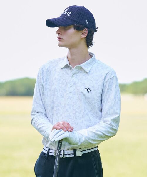 adabat / アダバット ポロシャツ | 起毛ジオメトリック長袖ポロシャツ | 詳細1