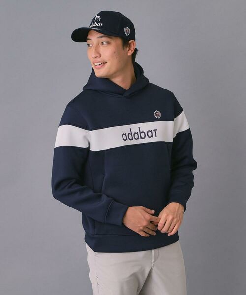 adabat / アダバット パーカー | 【新レーベル ADABAT NAVY】ブロッキングラインロゴフーディー | 詳細10