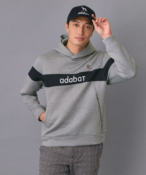 adabat / アダバット パーカー | 【新レーベル ADABAT NAVY】ブロッキングラインロゴフーディー | 詳細3