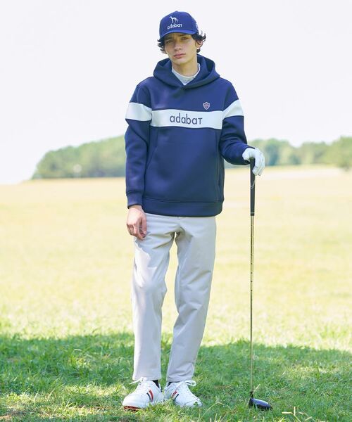 adabat / アダバット パーカー | 【新レーベル ADABAT NAVY】ブロッキングラインロゴフーディー | 詳細9