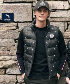 adabat / アダバット ダウンジャケット・ベスト | 【新レーベル ADABAT NAVY】エンブロイダリーモノグラム中綿ベスト