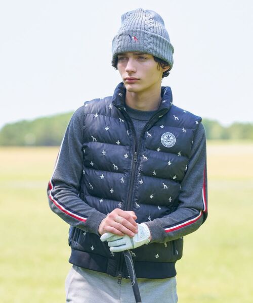 adabat / アダバット ダウンジャケット・ベスト | 【新レーベル ADABAT NAVY】エンブロイダリーモノグラム中綿ベスト | 詳細1