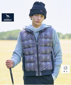 adabat / アダバット ダウンジャケット・ベスト | 【新レーベル ADABAT NAVY】撥水グレンチェック中綿ベスト
