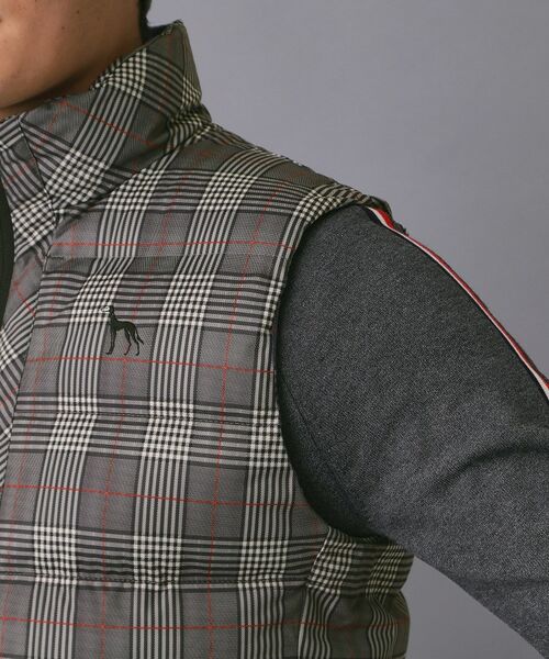 新レーベル ADABAT NAVY】撥水グレンチェック中綿ベスト （ダウン