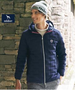 adabat / アダバット ダウンジャケット・ベスト | 【新レーベル ADABAT NAVY】フードロゴストレッチダウンジャケット