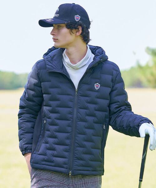 adabat / アダバット ダウンジャケット・ベスト | 【新レーベル ADABAT NAVY】フードロゴストレッチダウンジャケット | 詳細1