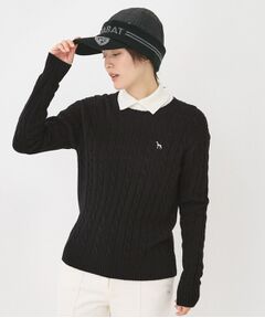 adabat / アダバット ニット・セーター | ケーブル柄クルーネックニット