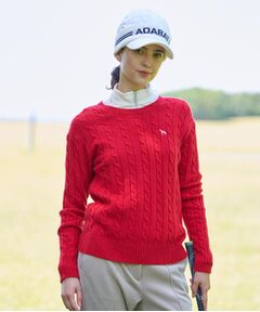 adabat / アダバット ニット・セーター | ケーブル柄クルーネックニット