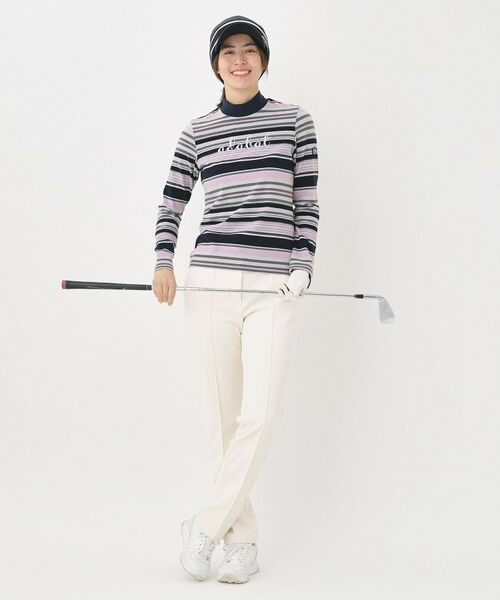 adabat / アダバット カットソー | 【吸湿発熱】マルチボーダー長袖モックネックT | 詳細10