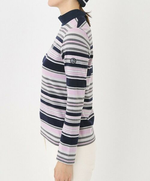 adabat / アダバット カットソー | 【吸湿発熱】マルチボーダー長袖モックネックT | 詳細14