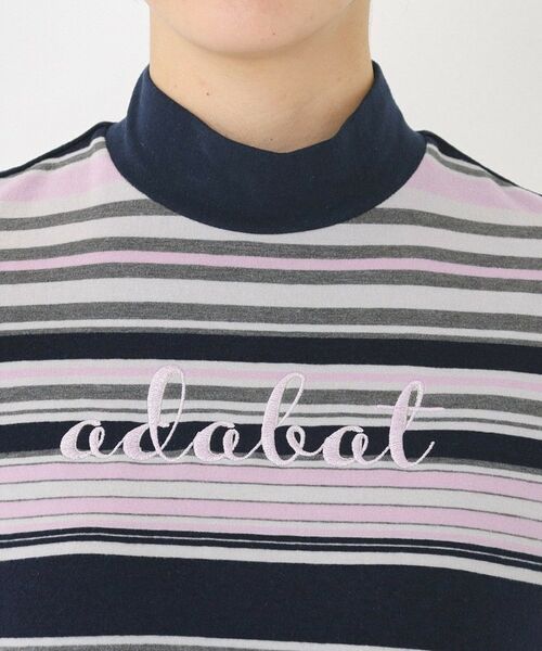 adabat / アダバット カットソー | 【吸湿発熱】マルチボーダー長袖モックネックT | 詳細16