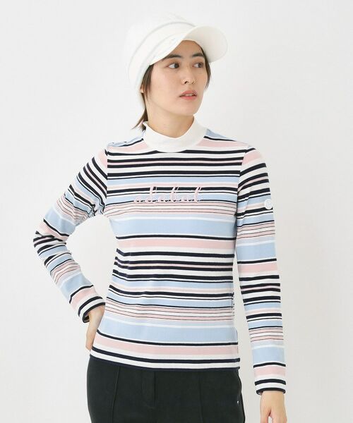 adabat / アダバット カットソー | 【吸湿発熱】マルチボーダー長袖モックネックT | 詳細2