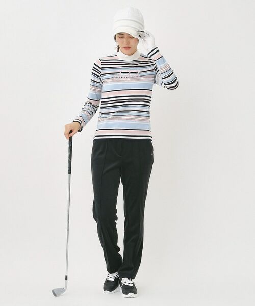 adabat / アダバット カットソー | 【吸湿発熱】マルチボーダー長袖モックネックT | 詳細4