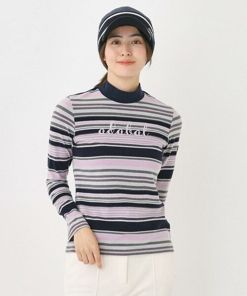 adabat / アダバット カットソー | 【吸湿発熱】マルチボーダー長袖モックネックT | 詳細7