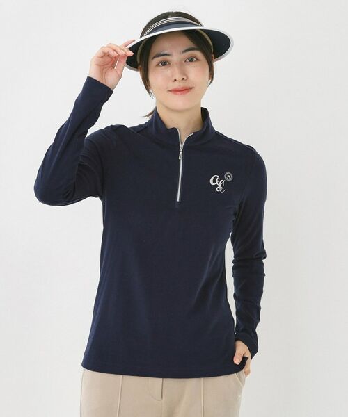 adabat / アダバット カットソー | 【吸湿発熱】ハーフジップ長袖モックネックT | 詳細1