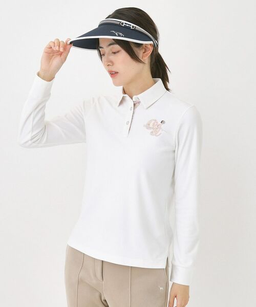 adabat/アダバット 起毛ストレッチ長袖ポロシャツ ホワイト(001) 40(L) adabat/アダバット 起毛ストレッチ長袖ポロシャツ ホワイト(001) 40(L)