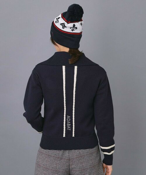 adabat / アダバット ニット・セーター | 【ADABAT NAVY】ハーフジップワイドカラーニット | 詳細10