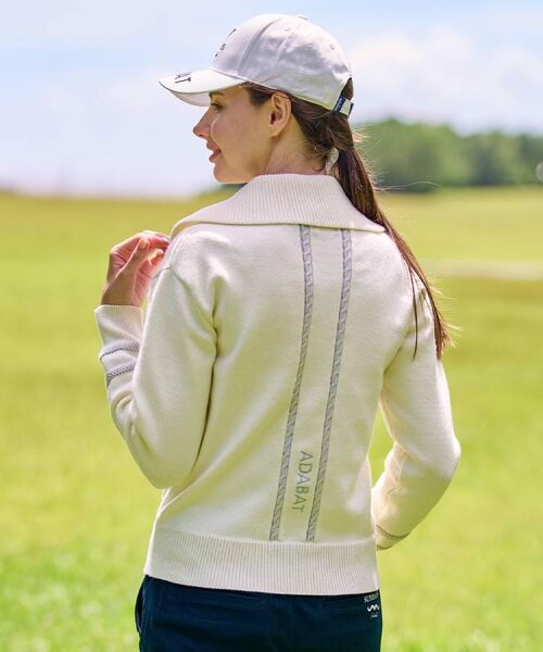 adabat / アダバット ニット・セーター | 【ADABAT NAVY】ハーフジップワイドカラーニット | 詳細2