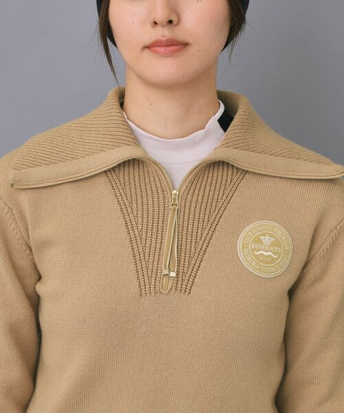 adabat / アダバット ニット・セーター | 【ADABAT NAVY】ハーフジップワイドカラーニット | 詳細26