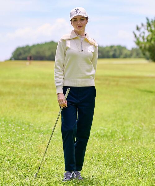 adabat / アダバット ニット・セーター | 【ADABAT NAVY】ハーフジップワイドカラーニット | 詳細3