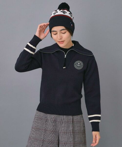 adabat / アダバット ニット・セーター | 【ADABAT NAVY】ハーフジップワイドカラーニット | 詳細9