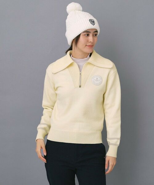 adabat/アダバット 【ADABAT NAVY】ハーフジップワイドカラーニット オフホワイト(003) 42(LL) adabat/アダバット 【ADABAT NAVY】ハーフジップワイドカラーニット オフホワイト(003) 42(LL)