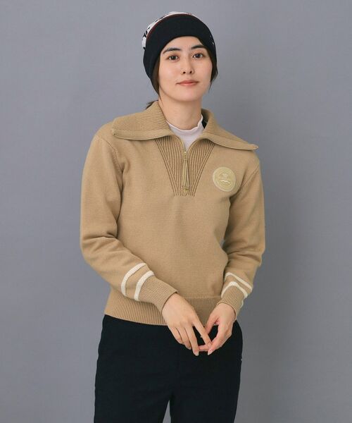 adabat/アダバット 【ADABAT NAVY】ハーフジップワイドカラーニット ベージュ(052) 42(LL) adabat/アダバット 【ADABAT NAVY】ハーフジップワイドカラーニット ベージュ(052) 42(LL)