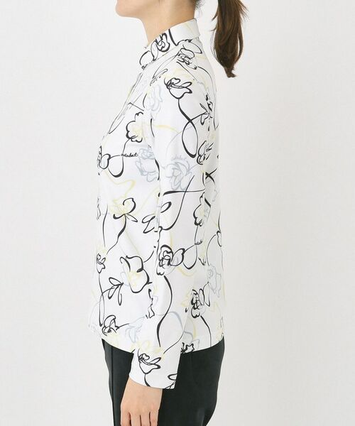 adabat / アダバット ポロシャツ | 裏起毛ドローイングフラワー長袖ポロシャツ | 詳細13