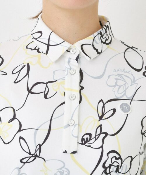 adabat / アダバット ポロシャツ | 裏起毛ドローイングフラワー長袖ポロシャツ | 詳細15