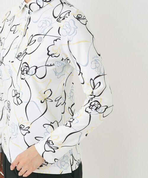 adabat / アダバット ポロシャツ | 裏起毛ドローイングフラワー長袖ポロシャツ | 詳細16