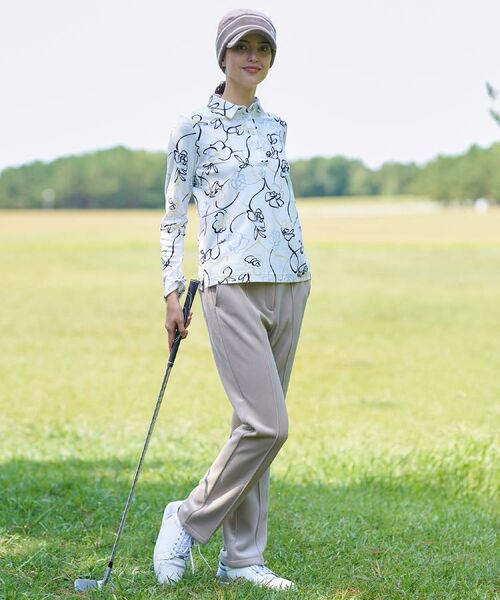 adabat / アダバット ポロシャツ | 裏起毛ドローイングフラワー長袖ポロシャツ | 詳細18