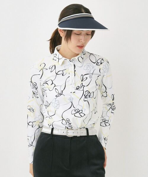 adabat / アダバット ポロシャツ | 裏起毛ドローイングフラワー長袖ポロシャツ | 詳細2