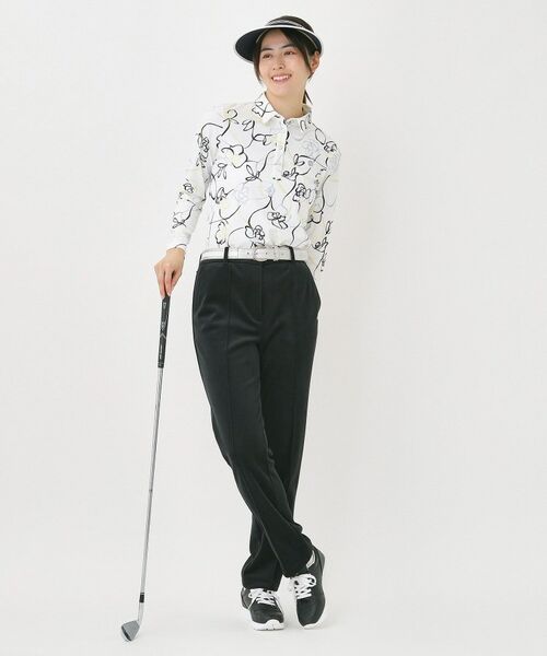 adabat / アダバット ポロシャツ | 裏起毛ドローイングフラワー長袖ポロシャツ | 詳細4