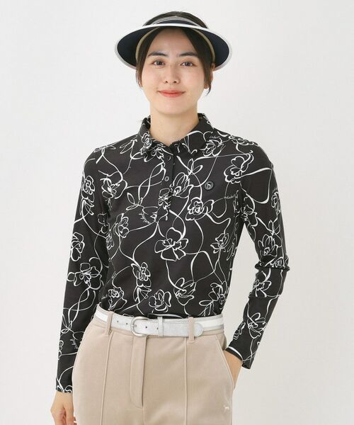 adabat / アダバット ポロシャツ | 裏起毛ドローイングフラワー長袖ポロシャツ | 詳細7