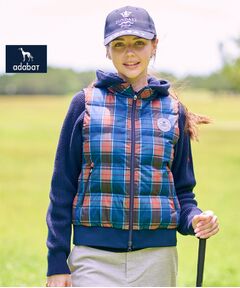 adabat / アダバット ダウンジャケット・ベスト | 【ADABAT NAVY】【撥水】タータンチェック中綿ベスト