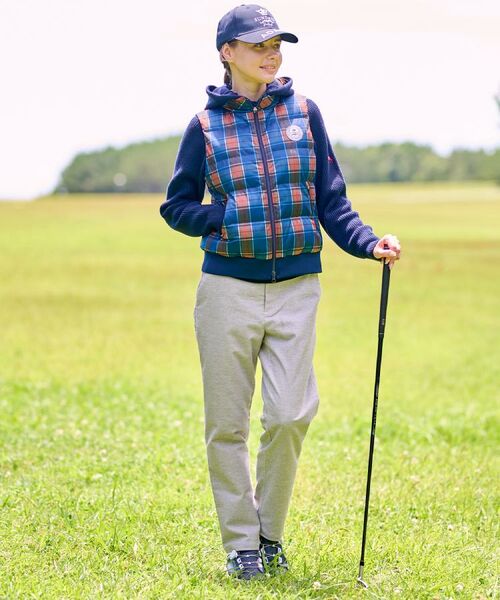 adabat / アダバット ダウンジャケット・ベスト | 【ADABAT NAVY】【撥水】タータンチェック中綿ベスト | 詳細1