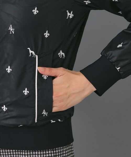 adabat / アダバット レザーブルゾン・ジャケット | 【ADABAT NAVY】エンブロイダリーモノグラムジップブルゾン | 詳細12