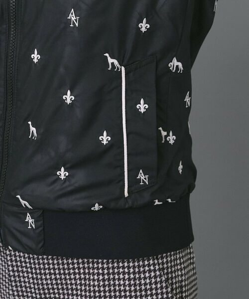 adabat / アダバット レザーブルゾン・ジャケット | 【ADABAT NAVY】エンブロイダリーモノグラムジップブルゾン | 詳細13