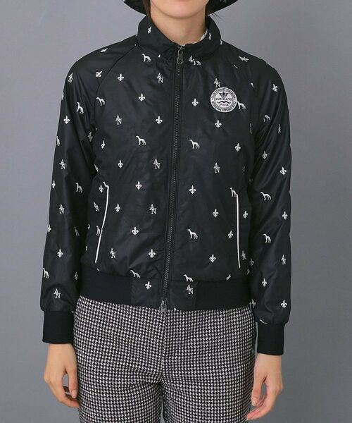 adabat / アダバット レザーブルゾン・ジャケット | 【ADABAT NAVY】エンブロイダリーモノグラムジップブルゾン | 詳細7