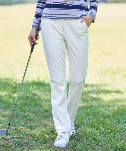 adabat / アダバット パンツ | ベロアボンディングストレッチパンツ(ホワイト(001))