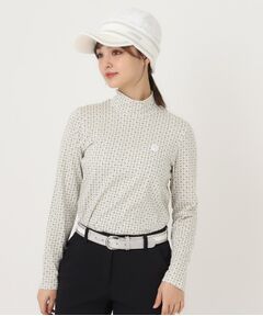 小紋柄プリントP長袖モックT