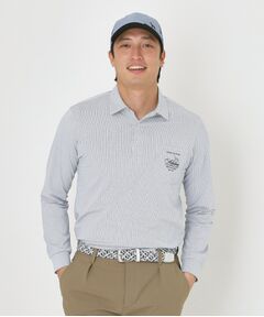 adabat / アダバット ポロシャツ | シャンブレーストライプ長袖ポロシャツ