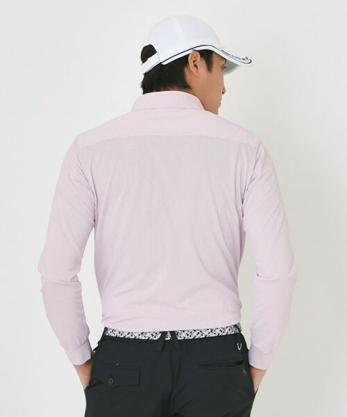 adabat / アダバット ポロシャツ | シャンブレーストライプ長袖ポロシャツ | 詳細1