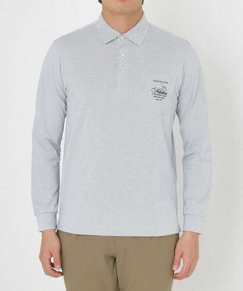 adabat / アダバット ポロシャツ | シャンブレーストライプ長袖ポロシャツ | 詳細13