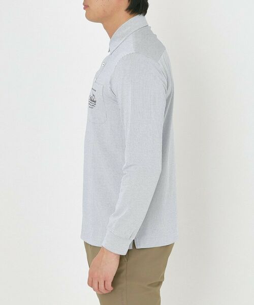 adabat / アダバット ポロシャツ | シャンブレーストライプ長袖ポロシャツ | 詳細14